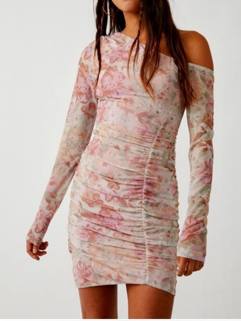Free People Chloe one shoulder mini dress, small